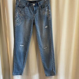 Embroidered "Girlfriend" Blue Jeans- WHBM